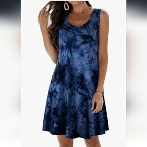 Tie-Dye Sleeveless T-shirt Dress